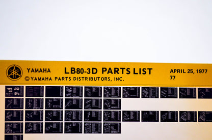 OEM Yamaha LB80-3D 1977/April 25 '77 Parts List Microfiche