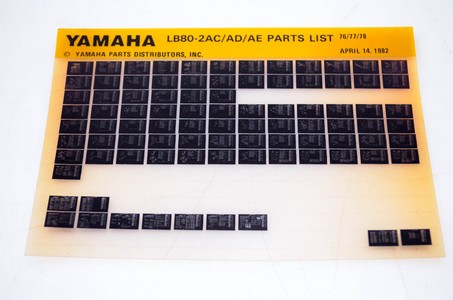OEM Yamaha LB80-2AC/AD/AE 1982/April 14 '76 - '78 Parts List Microfiche