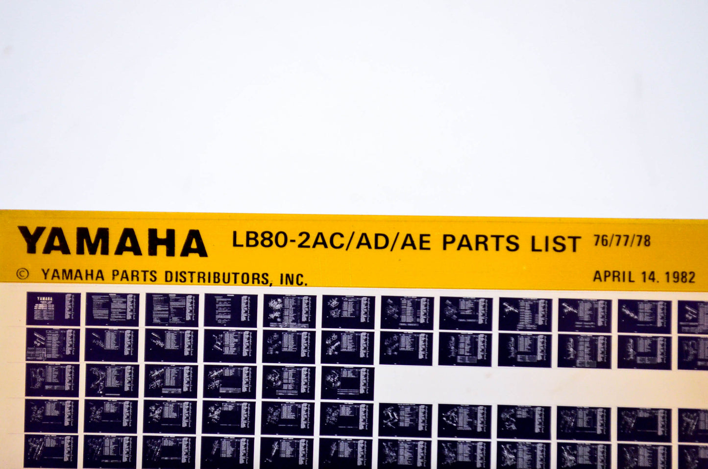 OEM Yamaha LB80-2AC/AD/AE 1982/April 14 '76 - '78 Parts List Microfiche