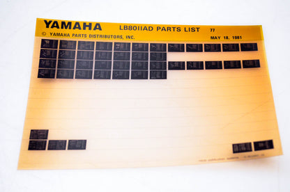 OEM Yamaha LB80IIAD 1981/May 18 '77 Parts List Microfiche