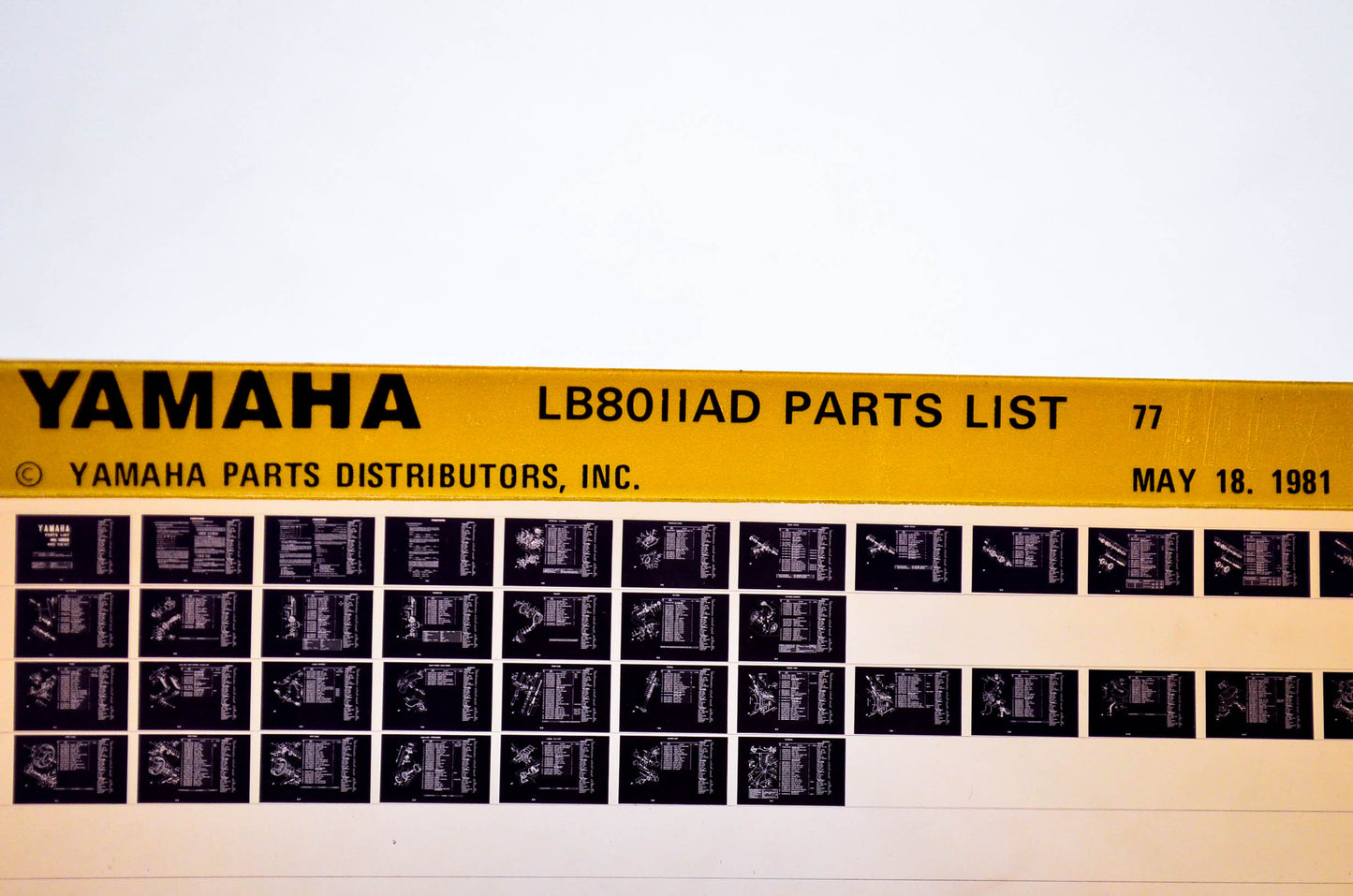 OEM Yamaha LB80IIAD 1981/May 18 '77 Parts List Microfiche