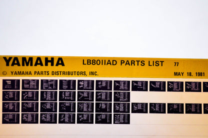 OEM Yamaha LB80IIAD 1981/May 18 '77 Parts List Microfiche
