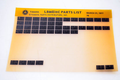 OEM Yamaha LB80IIHC 1977/March 31 '76 Parts List Microfiche