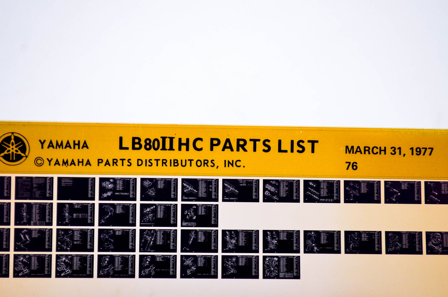 OEM Yamaha LB80IIHC 1977/March 31 '76 Parts List Microfiche