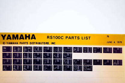 OEM Yamaha RS100C 1979/June 4 '76 Parts List Microfiche