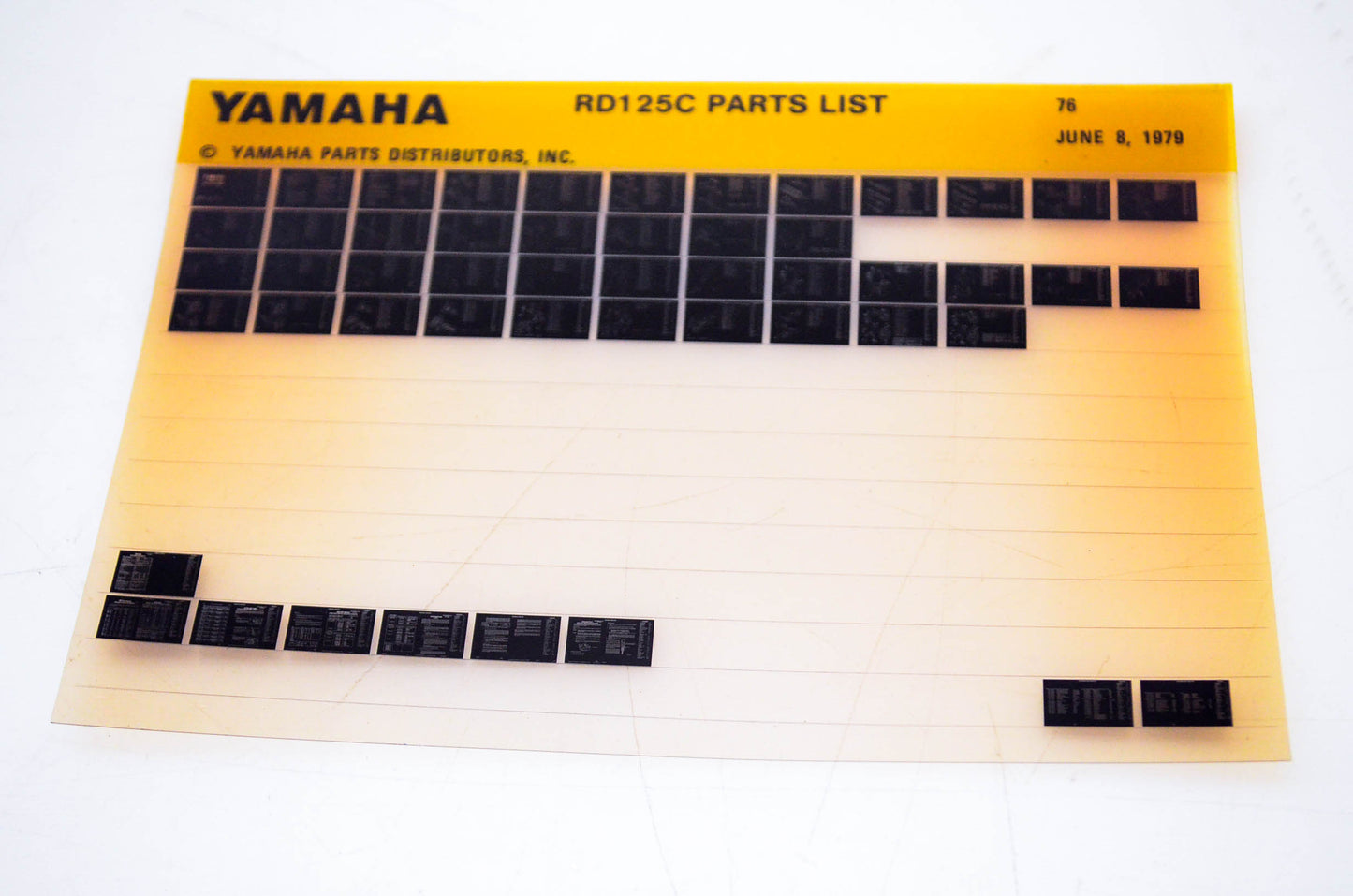 OEM Yamaha RD125C 1979/June 8 '76 Parts List Microfiche