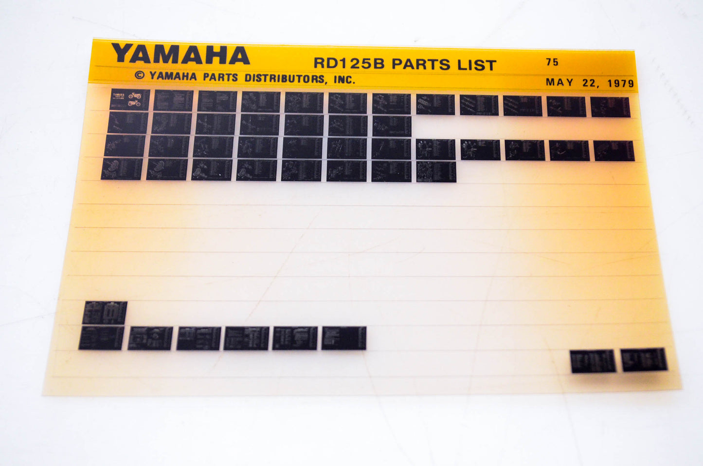 OEM Yamaha RD125B 1979/May 22 '75 Parts List Microfiche