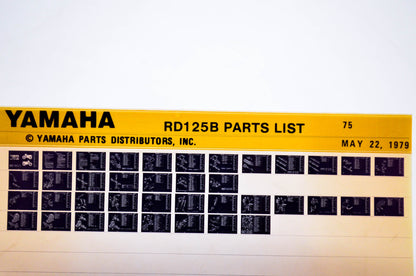 OEM Yamaha RD125B 1979/May 22 '75 Parts List Microfiche