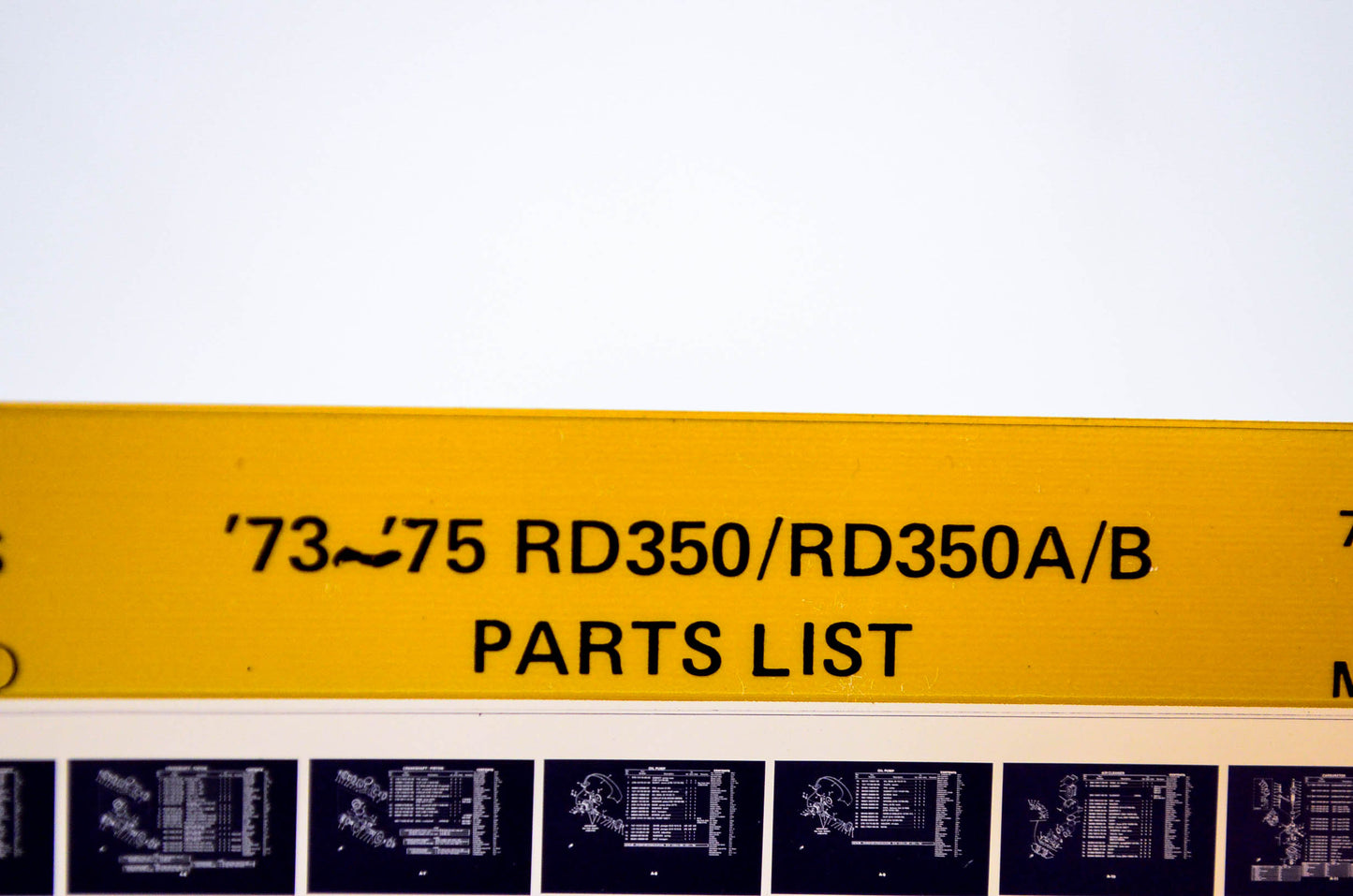 OEM Yamaha RD350/RD350A/B 1986/March 12 '73 - '75 Parts List Microfiche