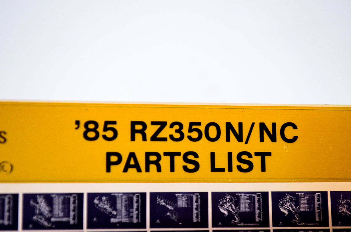 OEM Yamaha RZ350N/NC 1986/February 3 '85 Parts List Microfiche