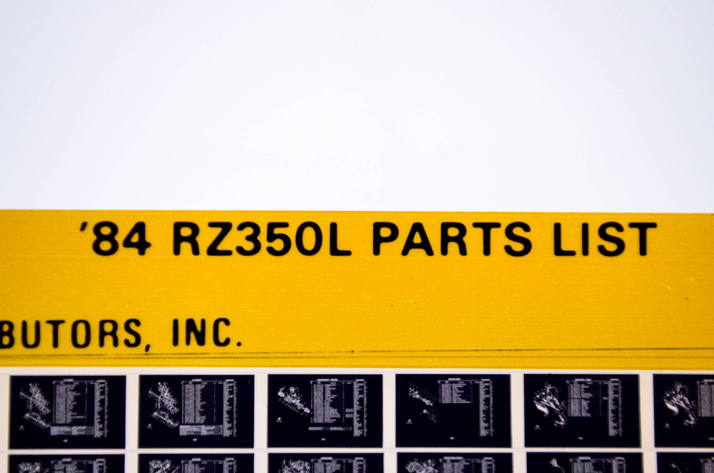 OEM Yamaha RZ350L 1984/July 31 '84 Parts List Microfiche