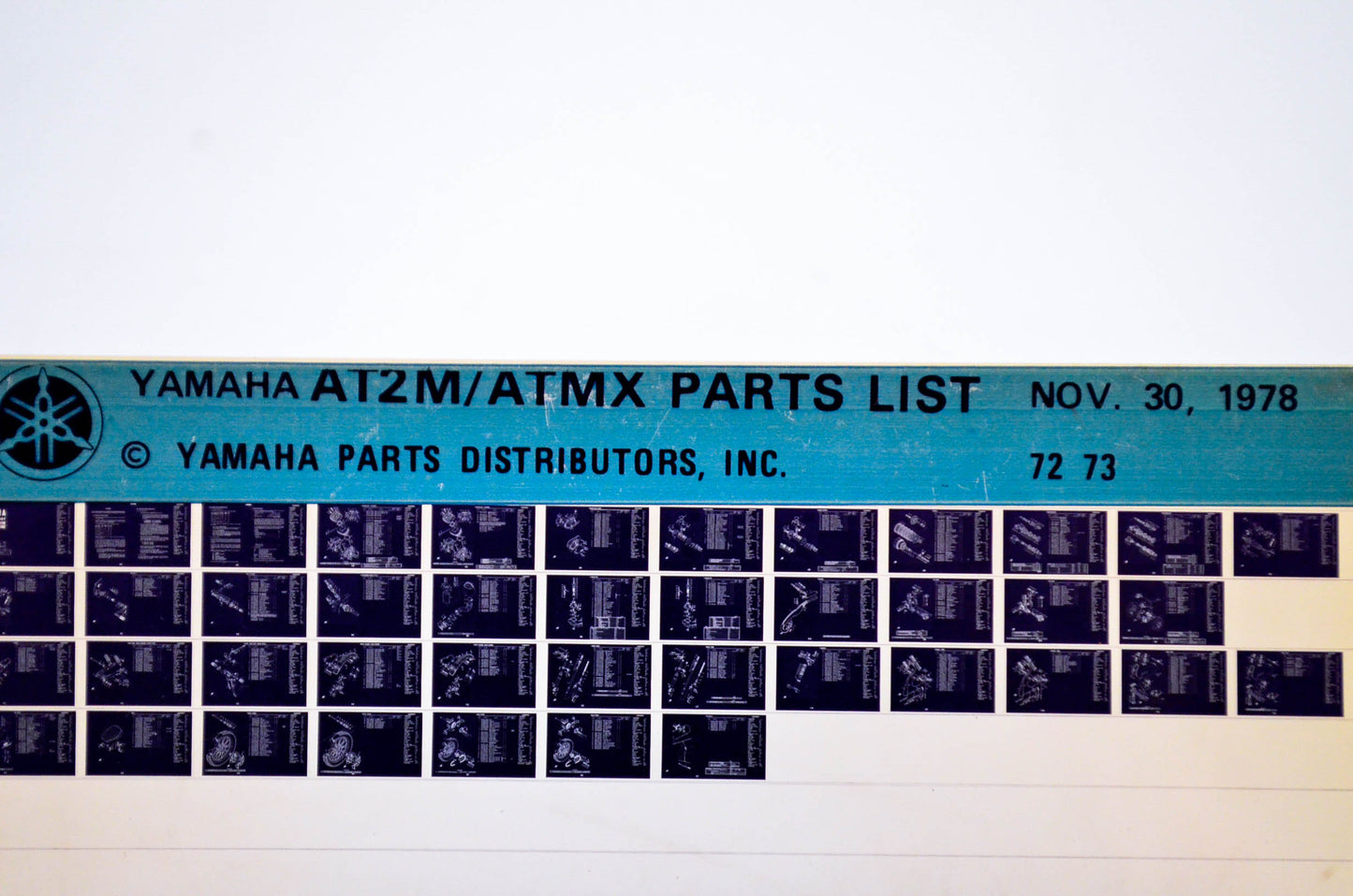 OEM Yamaha AT2M/ATMX 1978/November 30 '72 - '73 Parts List Microfiche