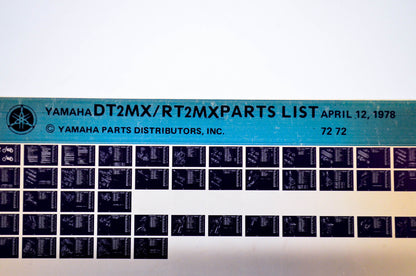 OEM Yamaha DT2MX/RT2MX 1978/April 12 '72 Parts List Microfiche