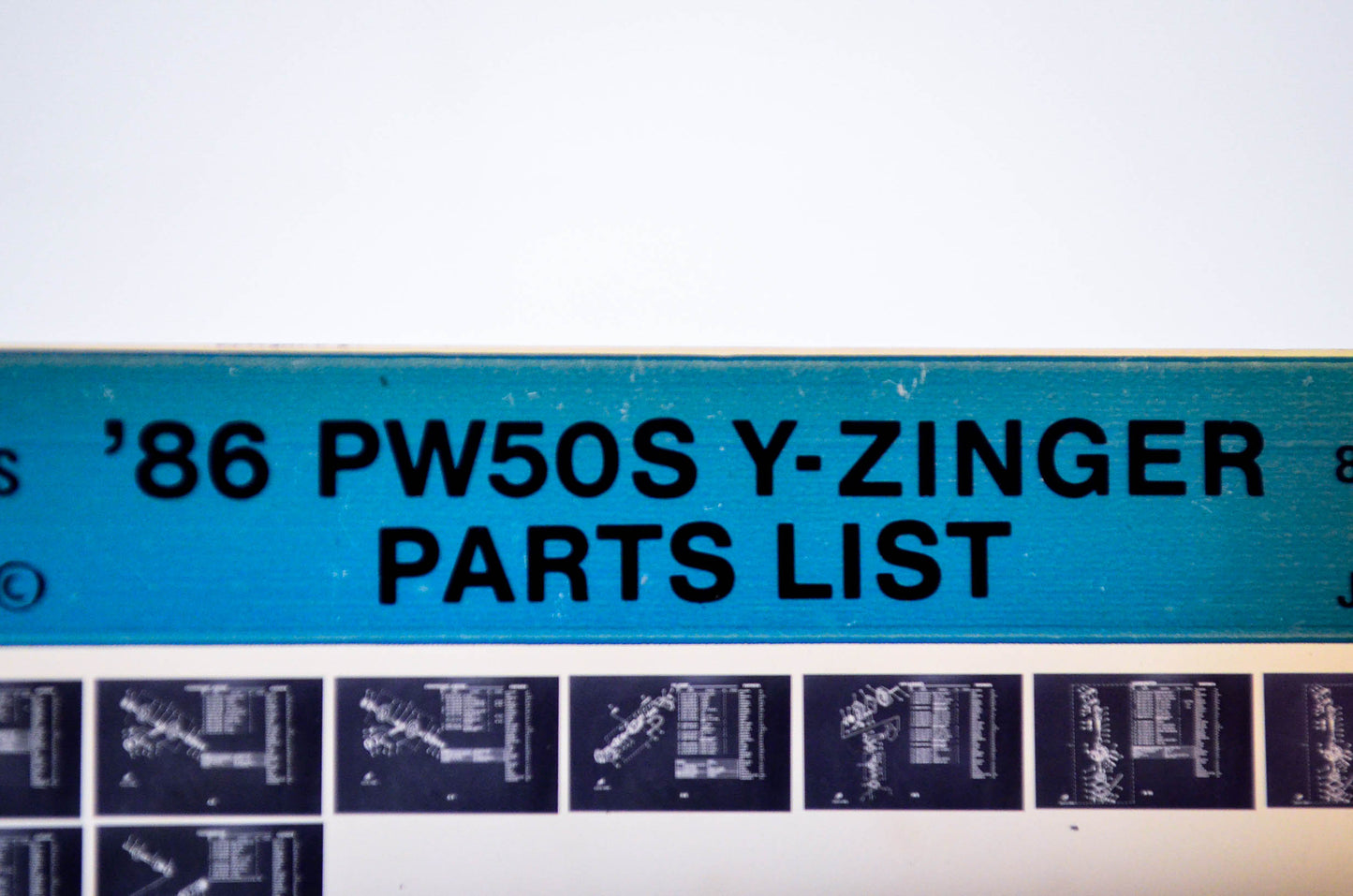 OEM Yamaha PW50S 1986/January 6 '86 Y-Zinger Parts List Microfiche