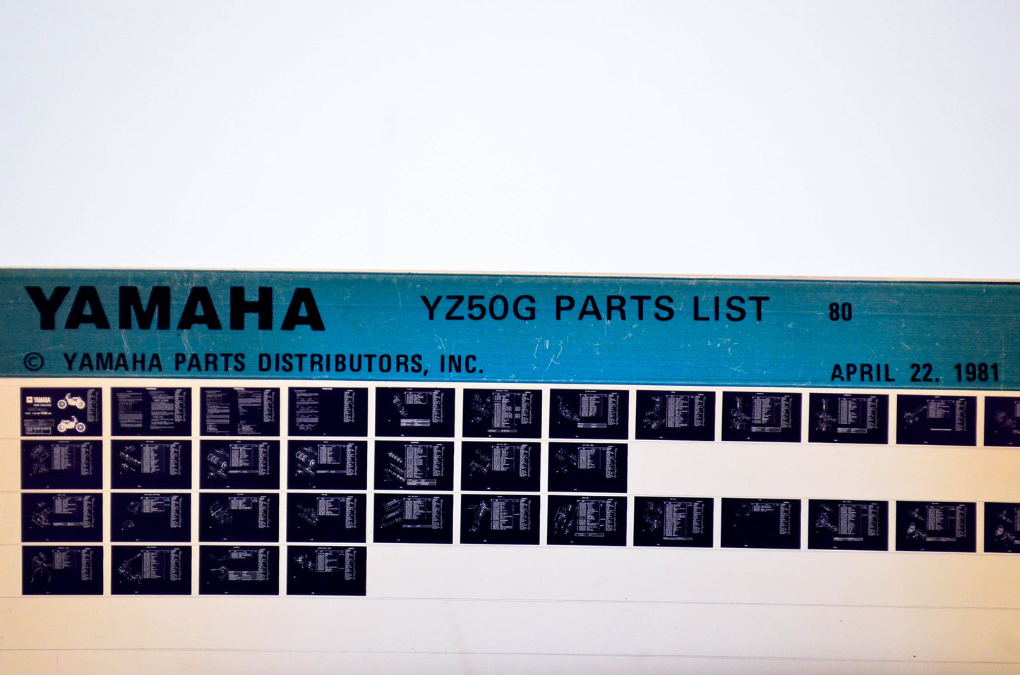 OEM Yamaha YZ50G 1981/April 22 '80 Parts List Microfiche