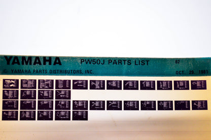 OEM Yamaha PW50J 1981/October 29 '82 Parts List Microfiche