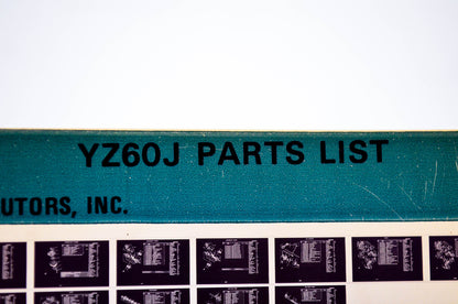 OEM Yamaha YZ60J 1981/November 9 '82 Parts List Microfiche