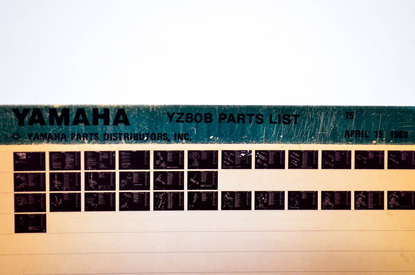 OEM Yamaha YZ80B 1980/April 15 '75 Parts List Microfiche