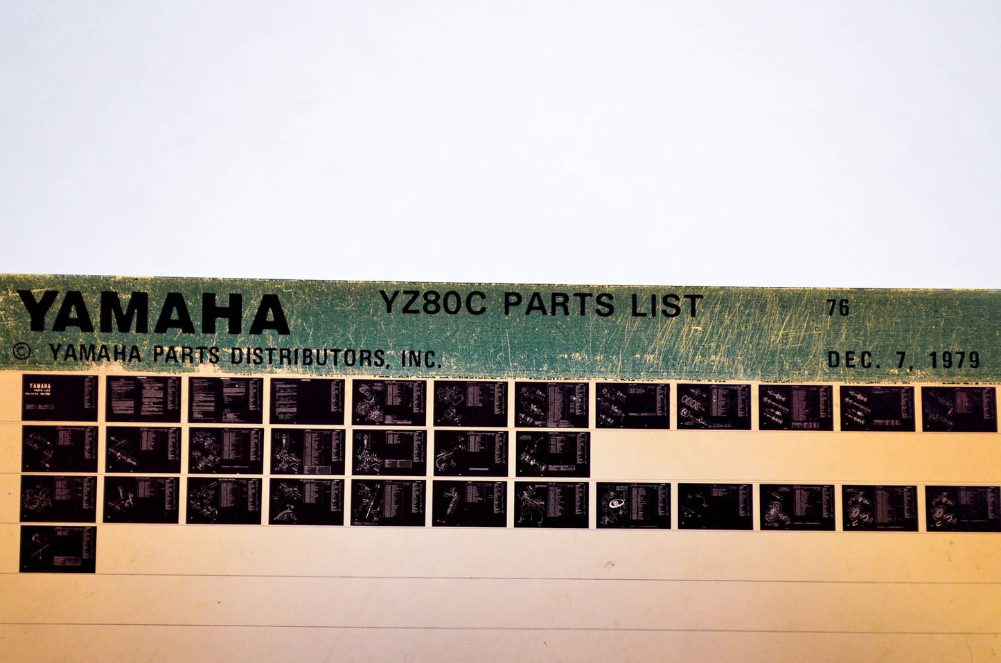 OEM Yamaha YZ80C 1979/December 7 '76 Parts List Microfiche