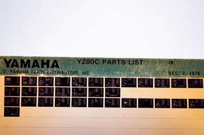 OEM Yamaha YZ80C 1979/December 7 '76 Parts List Microfiche