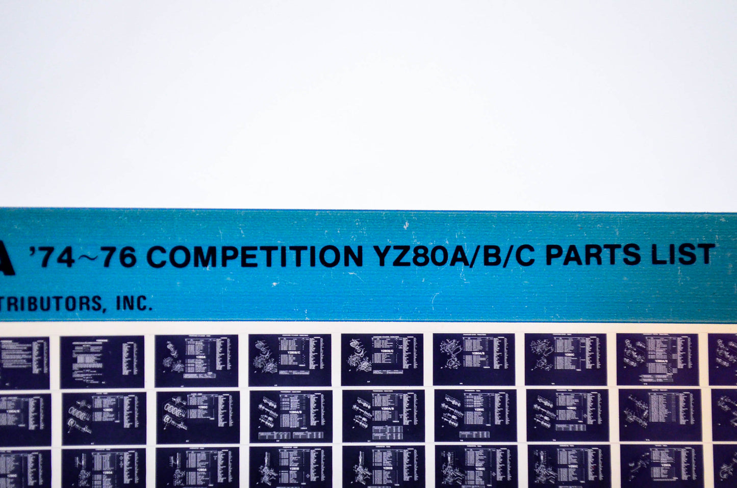 OEM Yamaha YZ80A/B/C 1984/January 16 '74 - '76 Competition Parts List Microfiche