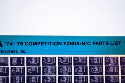 OEM Yamaha YZ80A/B/C 1984/January 16 '74 - '76 Competition Parts List Microfiche