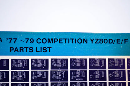 OEM Yamaha YZ80D/E/F 1985/January 11 '77 - '79 Competition Parts List Microfiche
