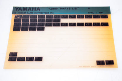 OEM Yamaha YZ80H 1981/April 1 '81 Parts List Microfiche