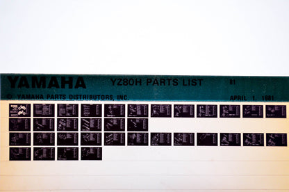 OEM Yamaha YZ80H 1981/April 1 '81 Parts List Microfiche