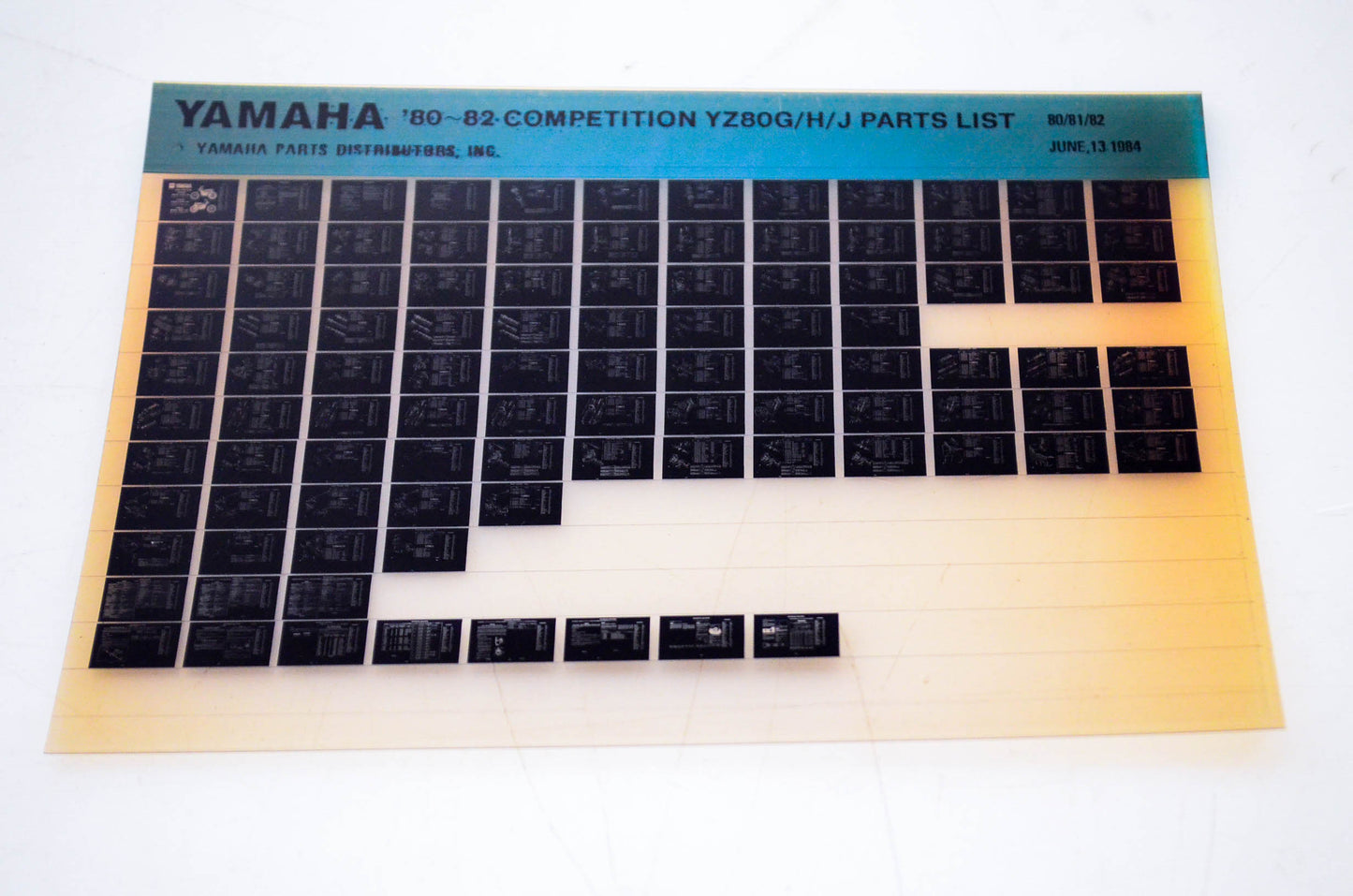 OEM Yamaha YZ80G/H/J 1984/June 13 '80 - '82 Competition Parts List Microfiche