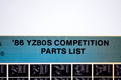 OEM Yamaha YZ80S 1986/October 20 '86 Competition Parts List Microfiche
