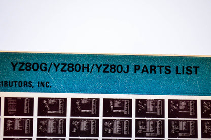 OEM Yamaha YZ80G/YZ80H/YZ80J 1982/June 11 '80 - '82 Parts List Microfiche