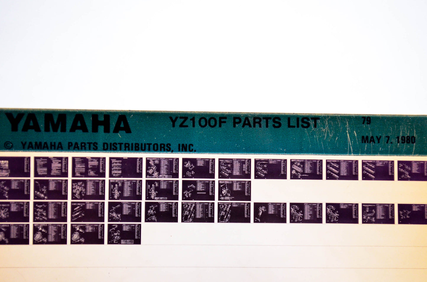 OEM Yamaha YZ100F 1980/May 7 '79 Parts List Microfiche