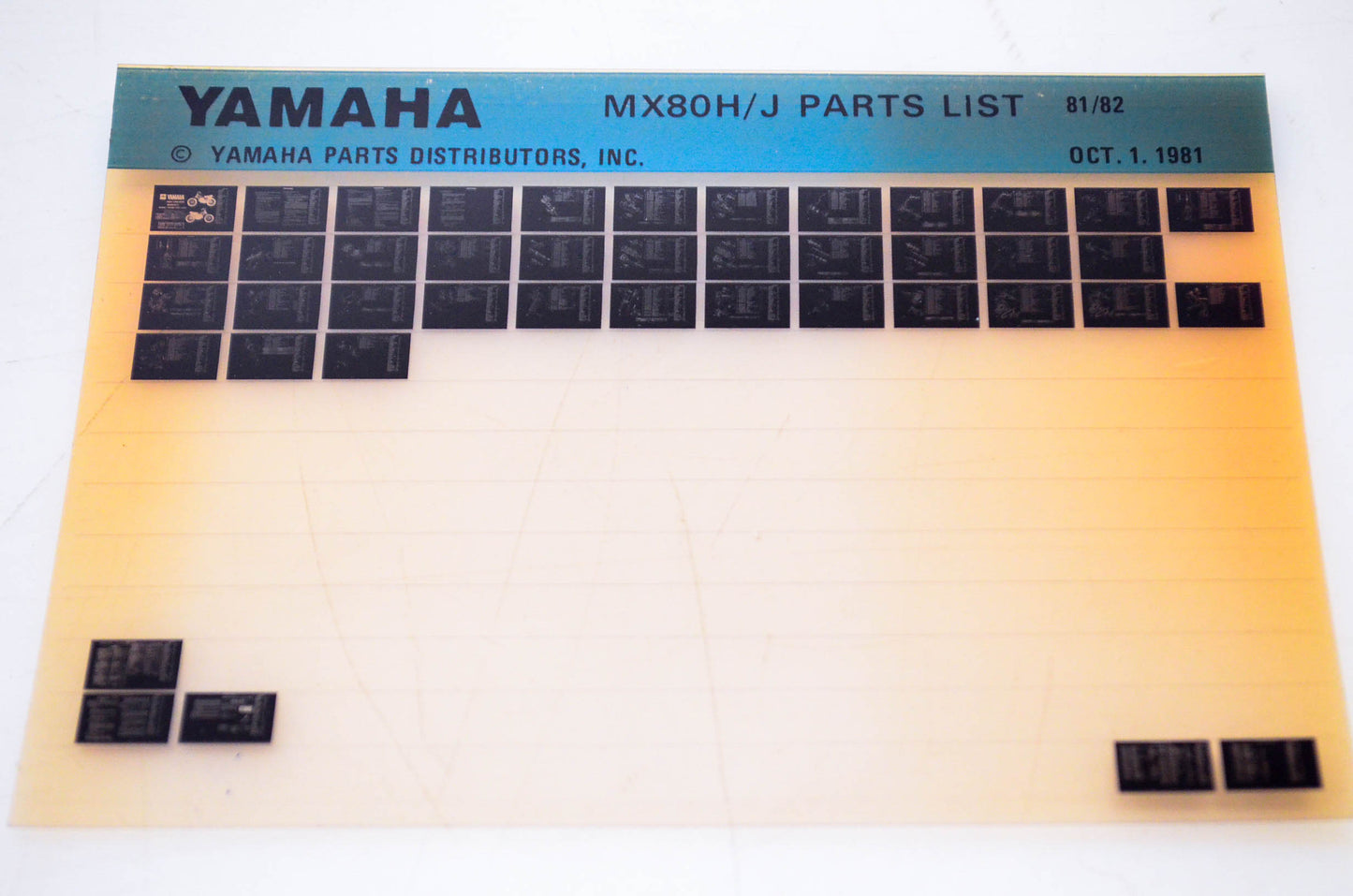 OEM Yamaha MX80H/J 1981/October 1 '81 - '82 Parts List Microfiche
