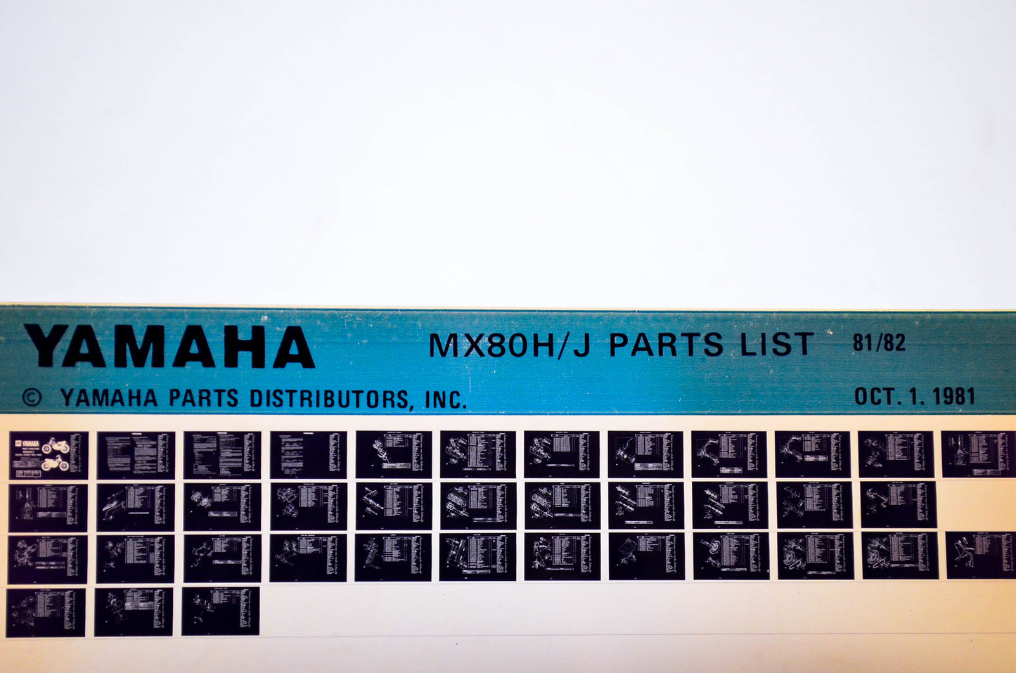 OEM Yamaha MX80H/J 1981/October 1 '81 - '82 Parts List Microfiche