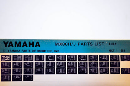 OEM Yamaha MX80H/J 1981/October 1 '81 - '82 Parts List Microfiche