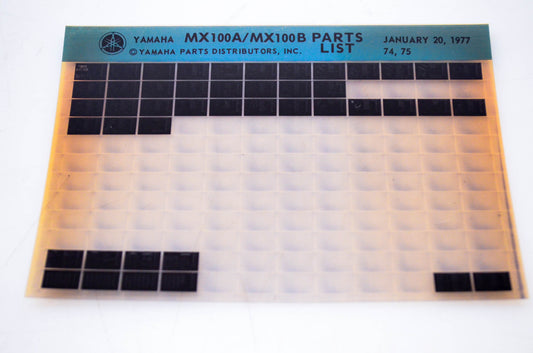 OEM Yamaha MX100A/MX100B 1977/January 20 '74 - '75 Parts List Microfiche