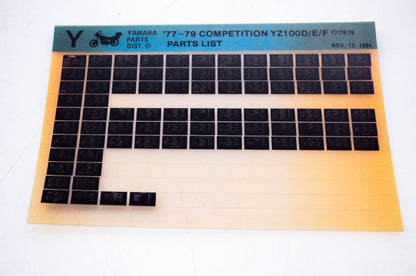 OEM Yamaha YZ100D/E/F 1984/November 13 '77-'79 Competition Parts List Microfiche