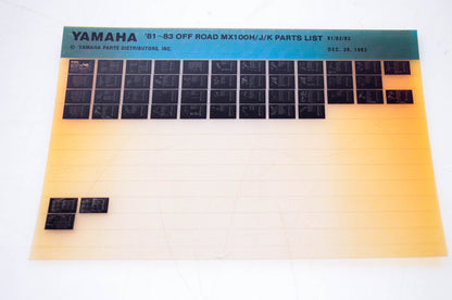 OEM Yamaha MX100H/J/K 1983/December 28 '81 - '83 Off Road Parts List Microfiche