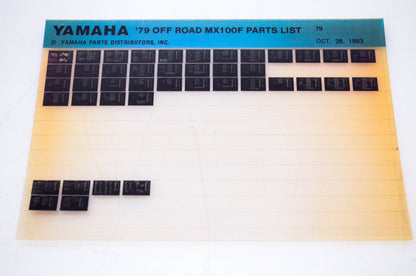 OEM Yamaha MX100F 1983/October 28 '79 Off Road Parts List Microfiche