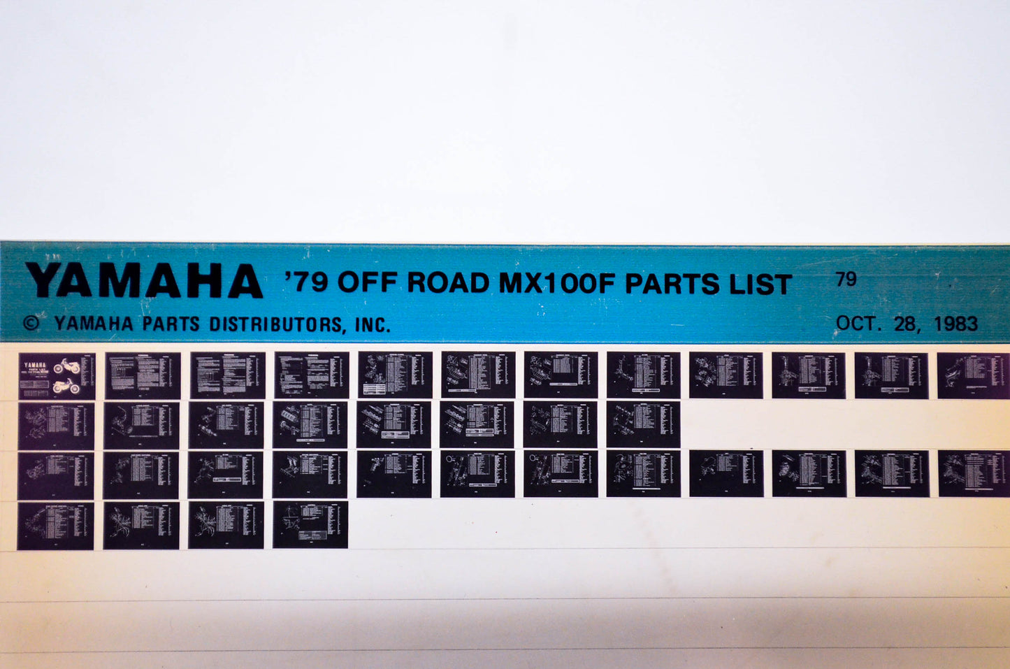 OEM Yamaha MX100F 1983/October 28 '79 Off Road Parts List Microfiche