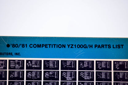 OEM Yamaha YZ100G/H 1983/June 3 '80 - '81 Competition Parts List Microfiche