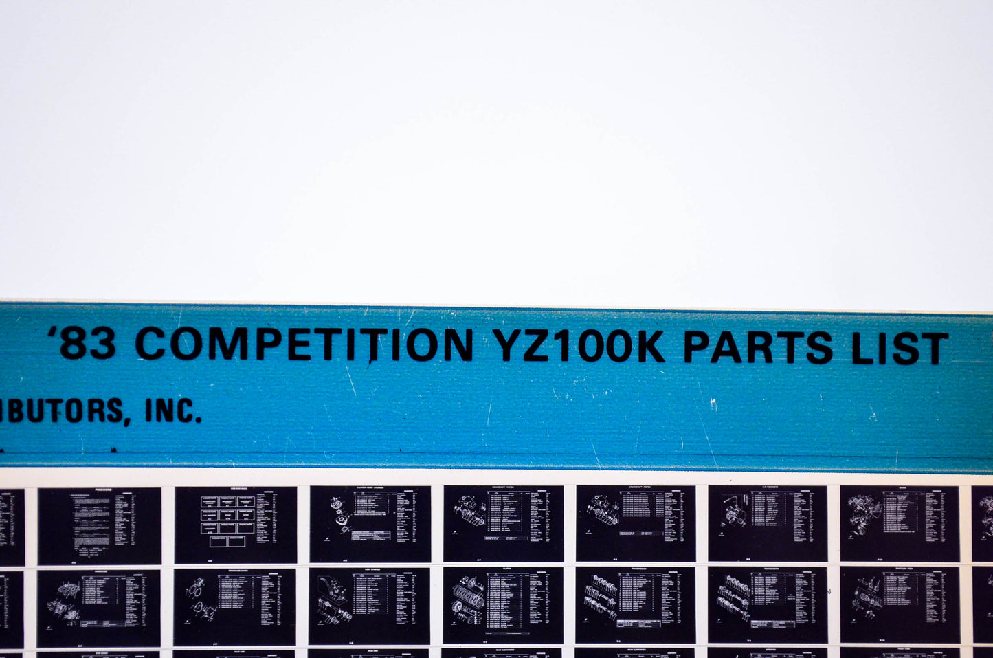 OEM Yamaha YZ100K 1983/January 17 '83 Competition Parts List Microfiche
