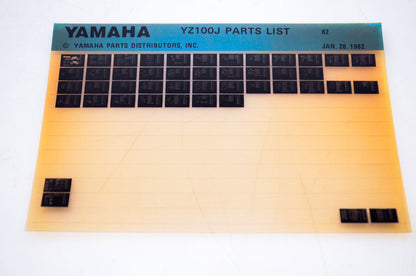 OEM Yamaha YZ100J 1982/January 28 '82 Parts List Microfiche