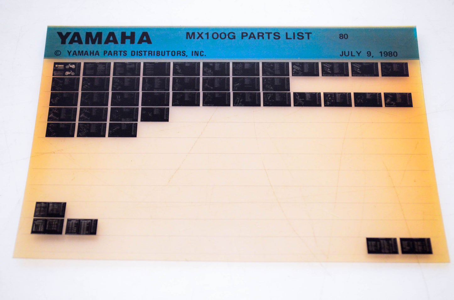OEM Yamaha MX100G 1980/July 9 '80 Parts List Microfiche