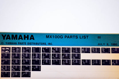 OEM Yamaha MX100G 1980/July 9 '80 Parts List Microfiche