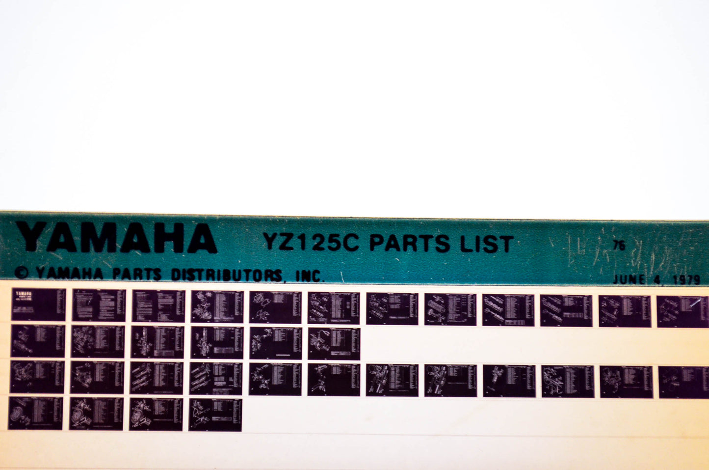 OEM Yamaha YZ125C 1979/June 4 '76 Parts List Microfiche