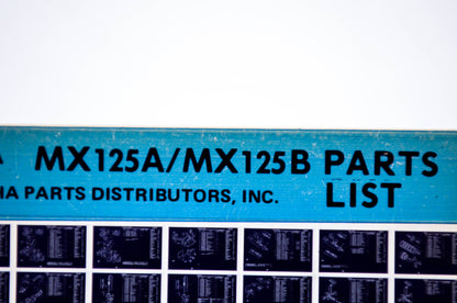 OEM Yamaha MX125A/MX125B 1977/September 30 '74 - '75 Parts List Microfiche