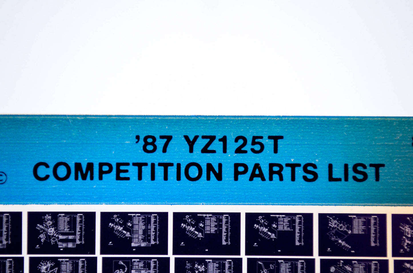 OEM Yamaha YZ125T 1986/November 10 '87 Competition Parts List Microfiche