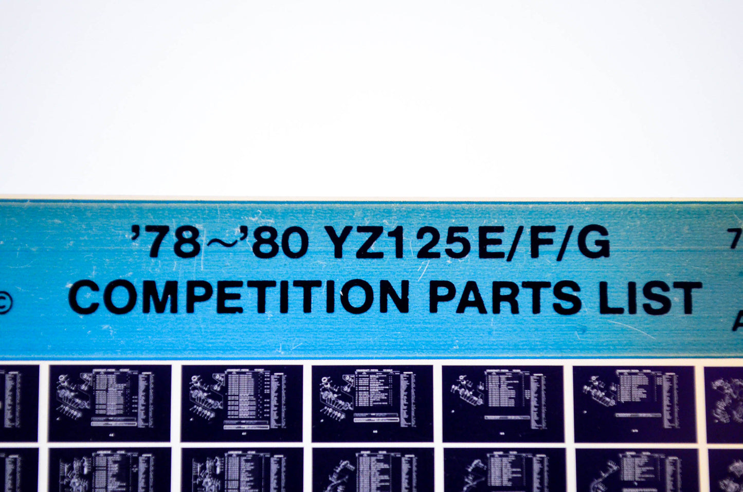 OEM Yamaha YZ125E/F/G 1986/August 26 '78 - '80 Competition Parts List Microfiche